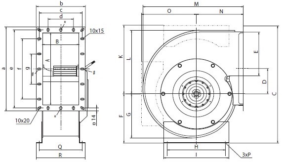 Габаритные размеры вентилятора Rosenberg ERAD 250-4